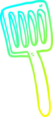 cold gradient line drawing cartoon food spatula