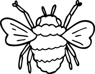 line drawing cartoon bumble bee