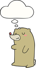 cute cartoon bear and thought bubble