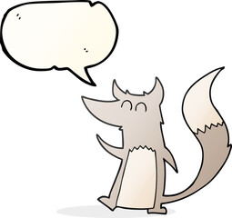 speech bubble cartoon little wolf