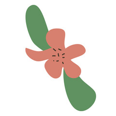 Abstract Shape Summer Flower. Simple Geometric Icon on Transparent Background 