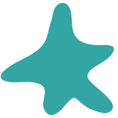 Abstract Shape Summer Sea Star. Simple Geometric Icon on Transparent Background