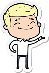 sticker of a happy cartoon man