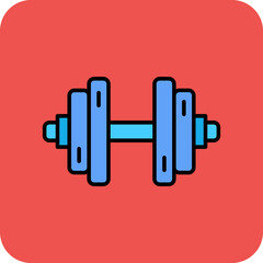 Dumbbell Multicolor Round Corner Filled Line Icon