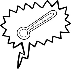 speech bubble cartoon temperature gauge