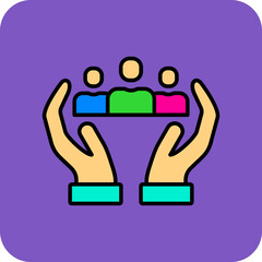 Awareness Multicolor Round Corner Filled Line Icon