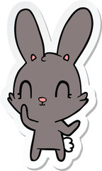 sticker of a cute cartoon rabbit