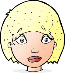 cartoon worried female face