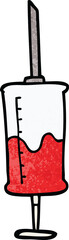 cartoon doodle syringe of blood