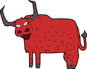 cartoon hairy cow