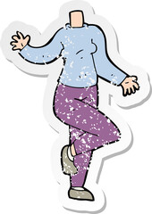 retro distressed sticker of a cartoon body