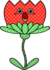 comic book style cartoon flower