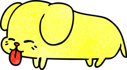 textured cartoon of cute kawaii dog