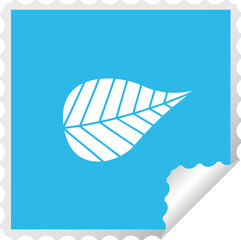 square peeling sticker cartoon green leaf