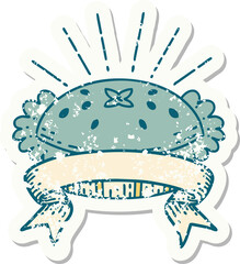 grunge sticker of tattoo style amazing pie
