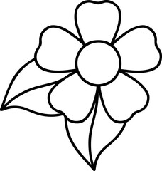 black line tattoo of a flower