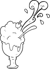 black and white cartoon ice cream
