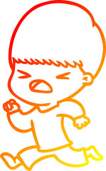 warm gradient line drawing cartoon stressed man