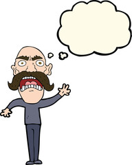 cartoon angry old man with thought bubble