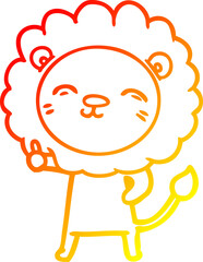 warm gradient line drawing cartoon lion