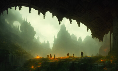 landscape of a cave - Generated with Generative AI