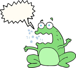 speech bubble cartoon burping frog