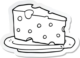 sticker of a cartoon cheese on plate