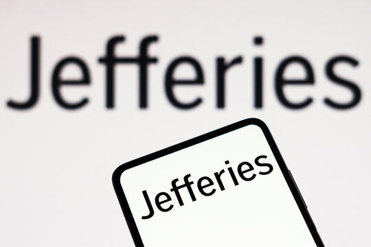 February 16, 2023, Brazil. In this photo illustration the Jefferies Group logo seen displayed on a smartphone.