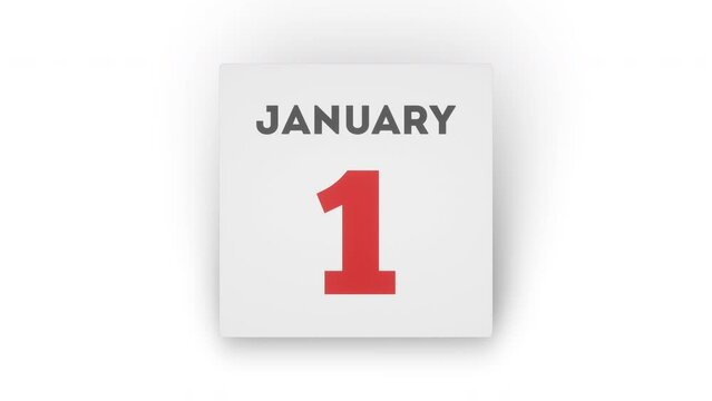 Crumpled calendar page with January 1 date behind. New year concept