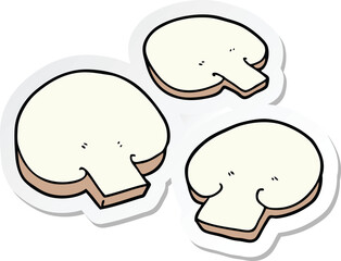 sticker of a cartoon mushrooms