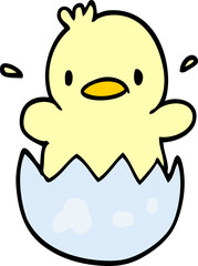 cute cartoon doodle chick