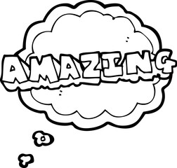 thought bubble cartoon amazing word