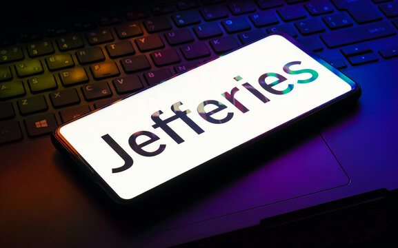 February 16, 2023, Brazil. In this photo illustration the Jefferies Group logo seen displayed on a smartphone.