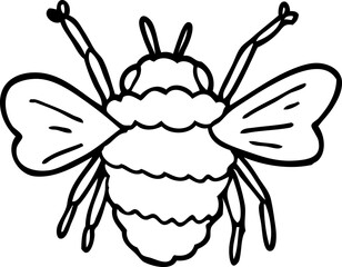 line drawing cartoon bee