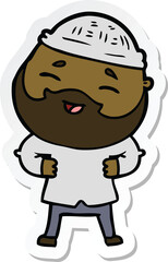 Obraz premium sticker of a cartoon happy bearded man