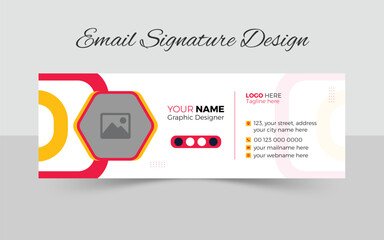 Creative business email signature template. Elegant Corporate Minimal email signature with an author photo place modern and minimal layout
