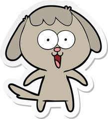 sticker of a cute cartoon dog