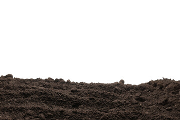 Black land for plant isolated on white background.
