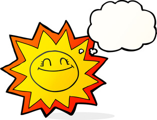 happy thought bubble cartoon sun