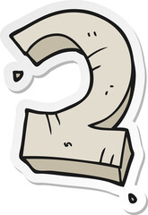 sticker of a cartoon stone number two