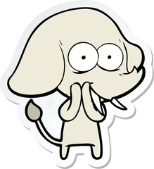 sticker of a happy cartoon elephant