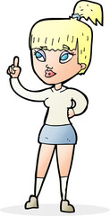 cartoon attractive girl with idea