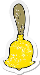 retro distressed sticker of a cartoon hand bell