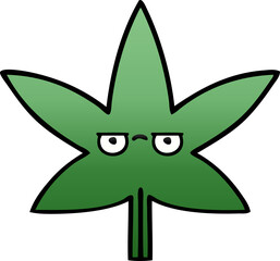 gradient shaded cartoon marijuana leaf
