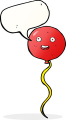 cartoon party balloon with speech bubble