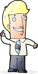 cartoon office man with idea