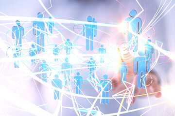 Global network. Blockchain. 3D illustration. Neural networks and artificial intelligence. Abstract