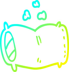 cold gradient line drawing cartoon fluffy pillow