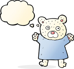 cartoon cute polar bear with thought bubble