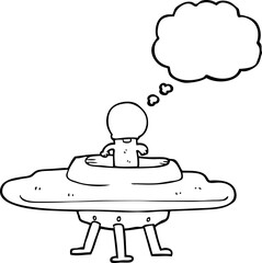 thought bubble cartoon flying saucer
